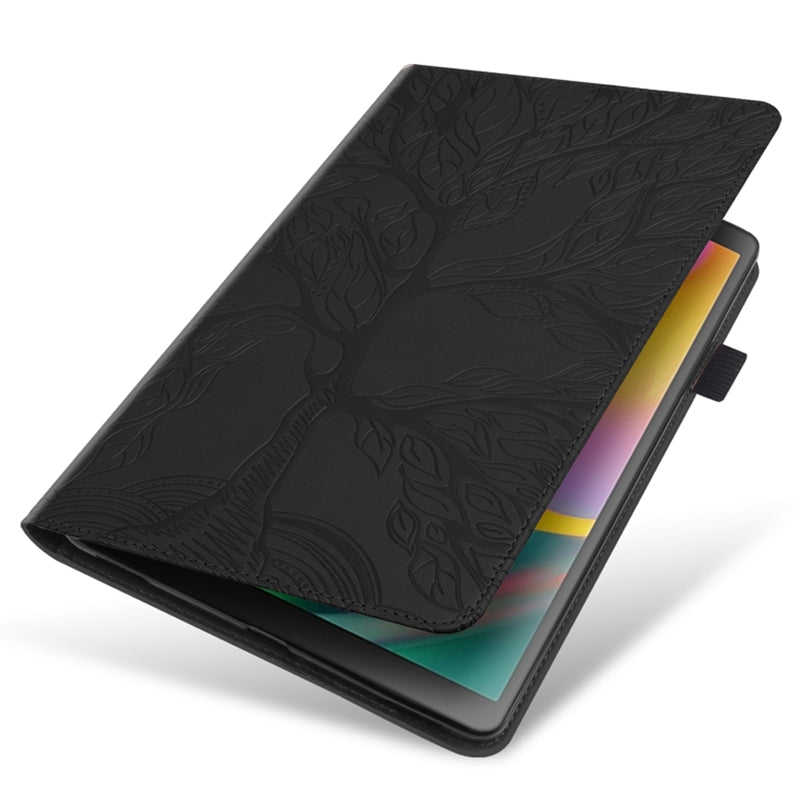 Uniqkart for Realme Pad X PU Leather Tablet Case Card Holder Imprinted Tree Stand Cover - Black