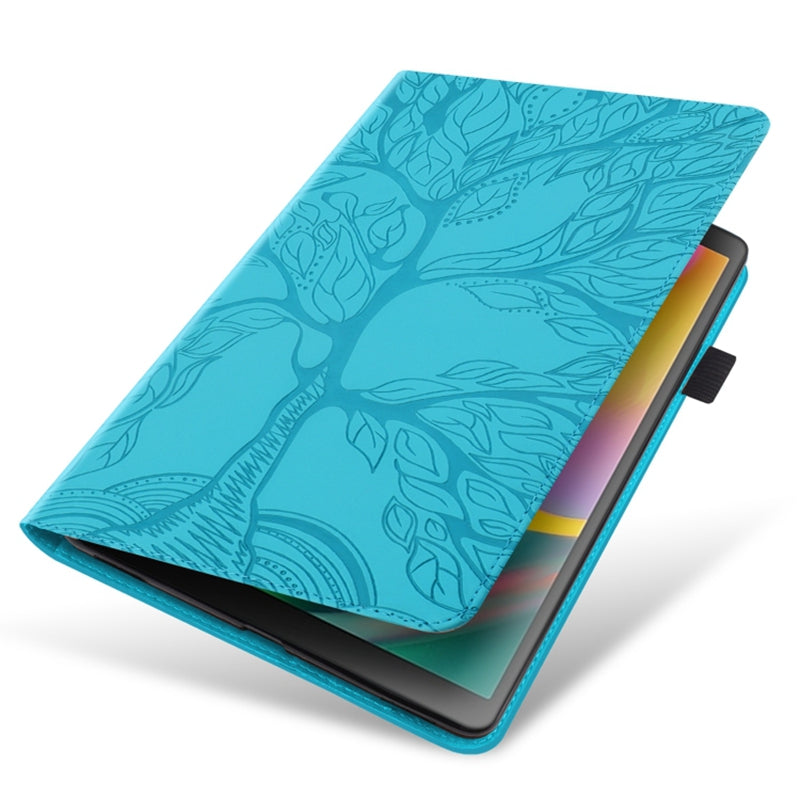 Uniqkart for Realme Pad X PU Leather Tablet Case Card Holder Imprinted Tree Stand Cover - Blue