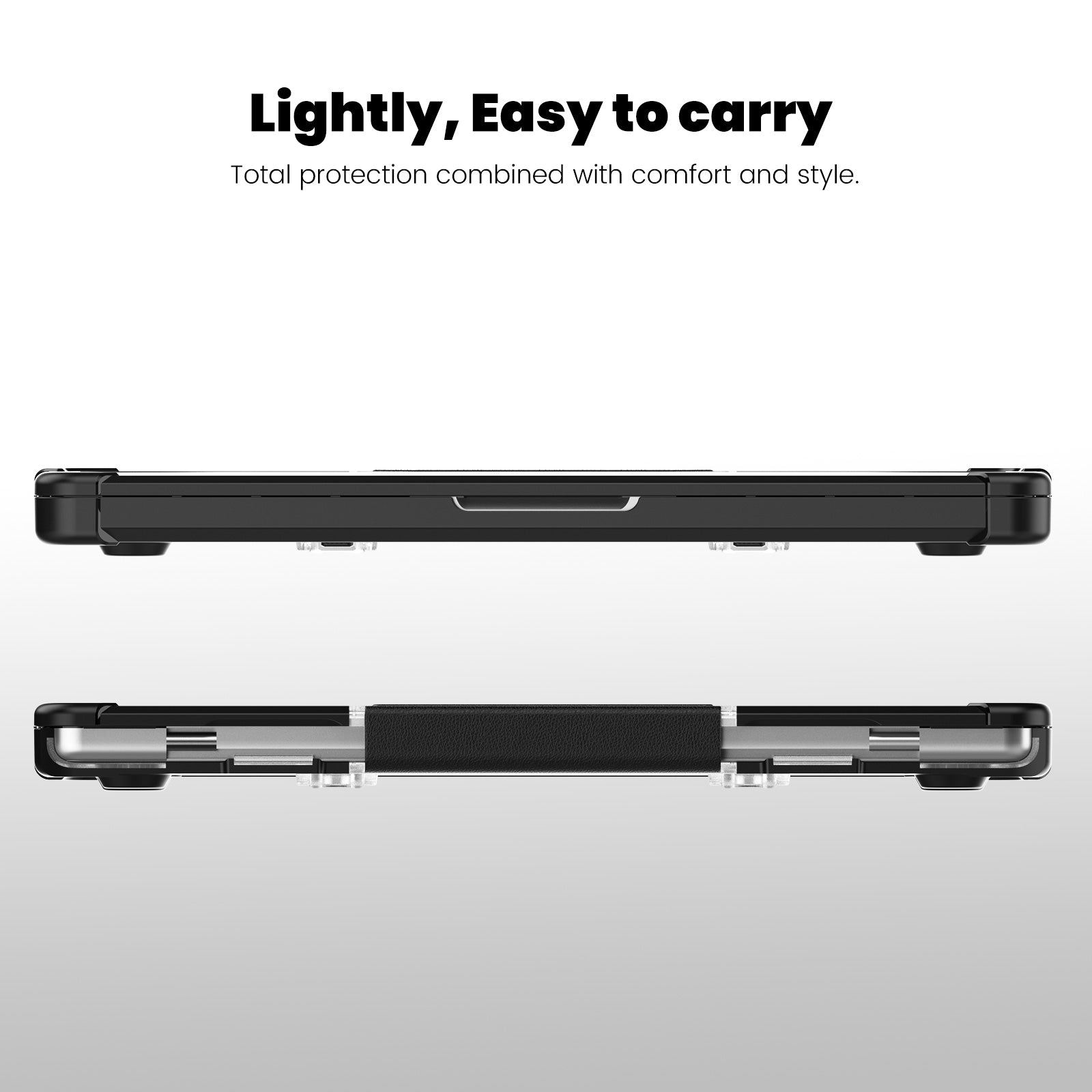 For MacBook Pro 14 inch (2021) / (2023) (A2442 M1 Pro  /  M1 Max / A2779) Heat Dissipation Hard PC+TPU Laptop Case with Kickstand - Black