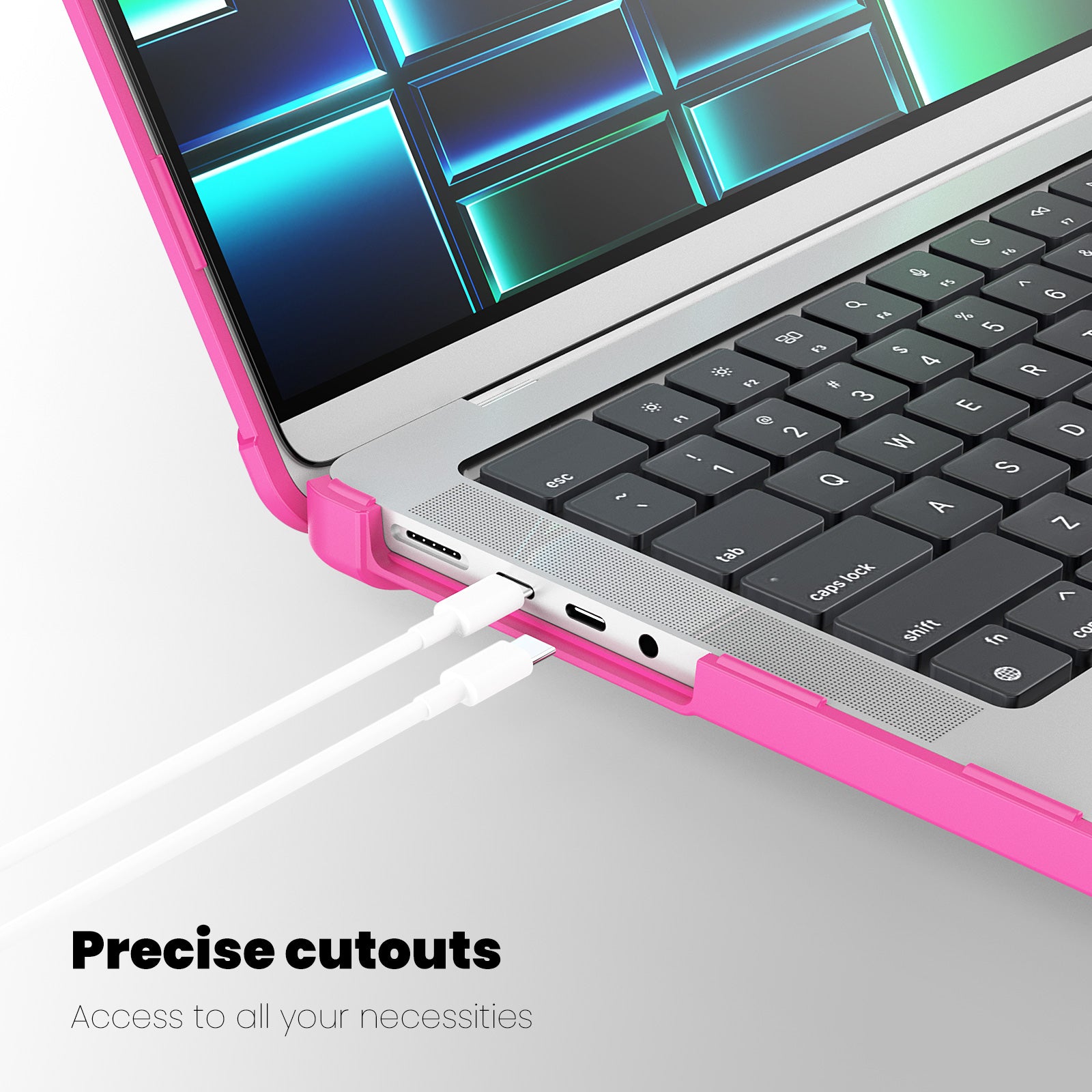 For MacBook Pro 14 inch (2021) / (2023) (A2442 M1 Pro  /  M1 Max / A2779) Heat Dissipation Hard PC+TPU Laptop Case with Kickstand - Rose