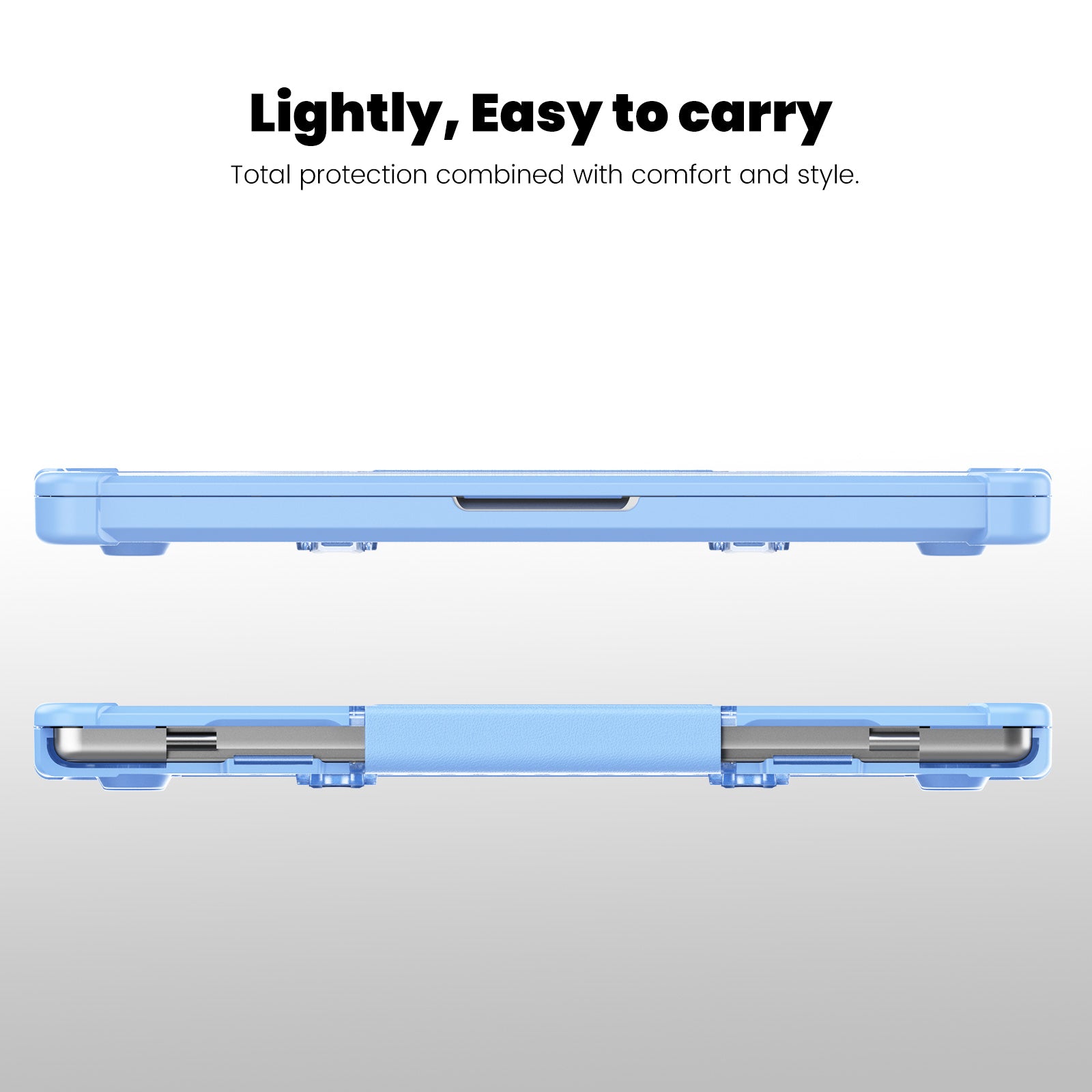 For MacBook Pro 14 inch (2021) / (2023) (A2442 M1 Pro  /  M1 Max / A2779) Heat Dissipation Hard PC+TPU Laptop Case with Kickstand - Baby Blue