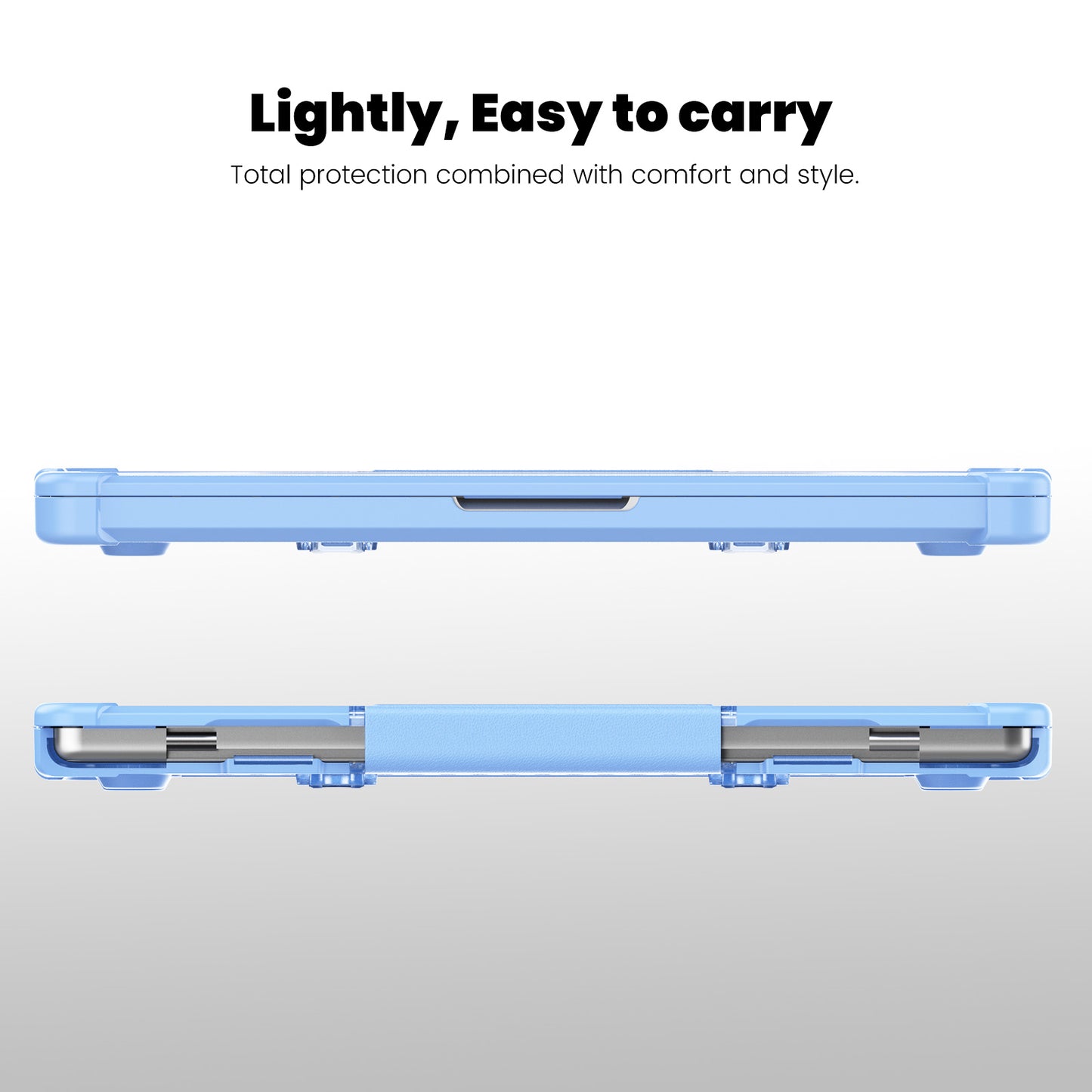 For MacBook Pro 14 inch (2021) / (2023) (A2442 M1 Pro  /  M1 Max / A2779) Heat Dissipation Hard PC+TPU Laptop Case with Kickstand - Baby Blue