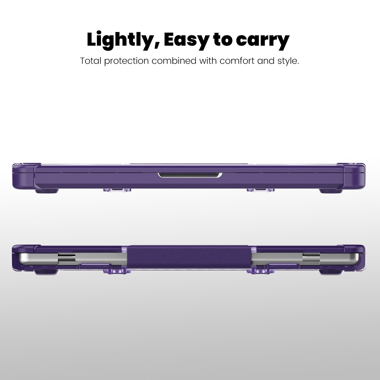 For MacBook Pro 14 inch (2021) / (2023) (A2442 M1 Pro  /  M1 Max / A2779) Heat Dissipation Hard PC+TPU Laptop Case with Kickstand - Purple