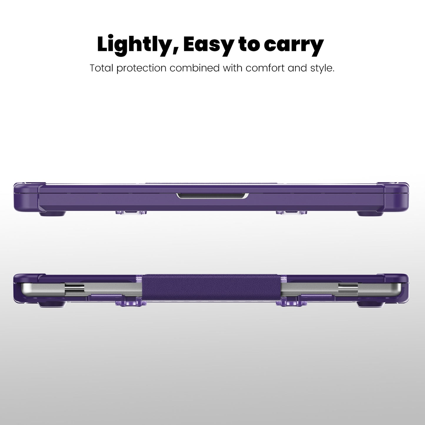 For MacBook Pro 14 inch (2021) / (2023) (A2442 M1 Pro  /  M1 Max / A2779) Heat Dissipation Hard PC+TPU Laptop Case with Kickstand - Purple