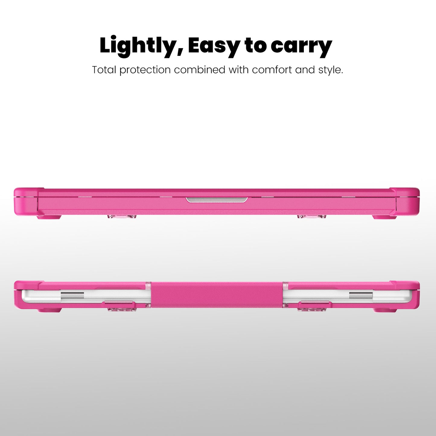 For MacBook Pro 16 inch (2021) / (2023) (A2485 M1 Pro  /  M1 Max / A2780) Anti-Slip Laptop Case Heat Dissipation PC+TPU Kickstand Cover - Rose