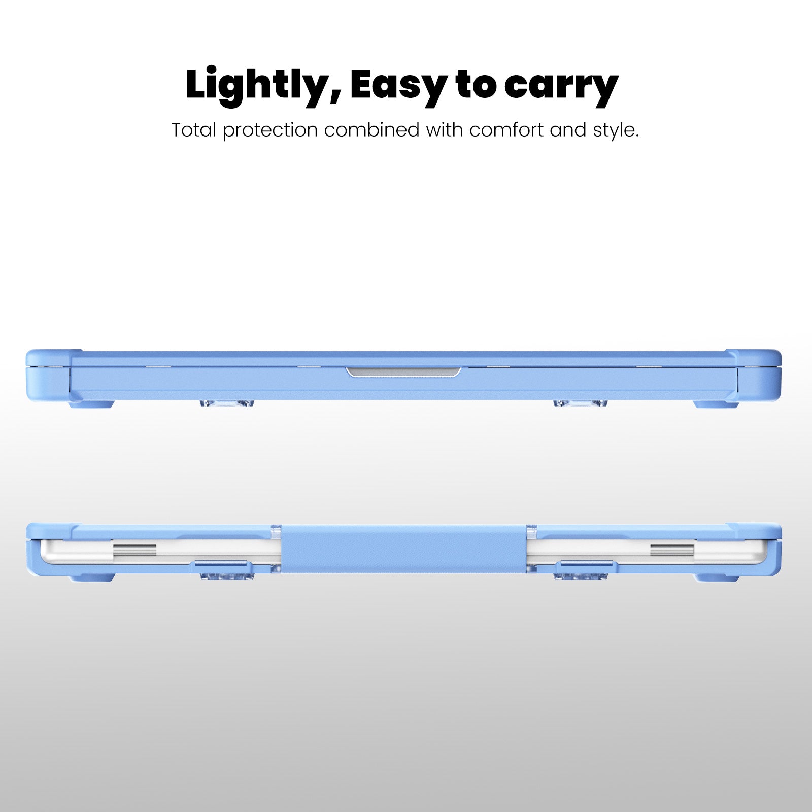 For MacBook Pro 16 inch (2021) / (2023) (A2485 M1 Pro  /  M1 Max / A2780) Anti-Slip Laptop Case Heat Dissipation PC+TPU Kickstand Cover - Baby Blue