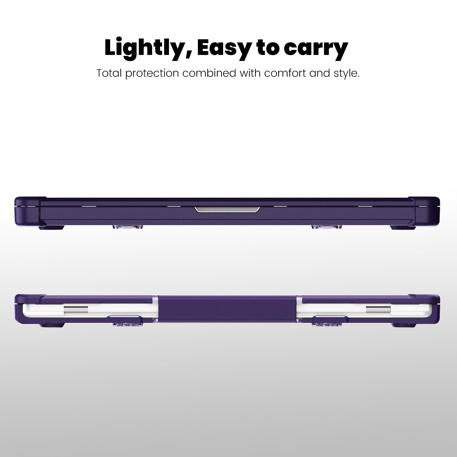 For MacBook Pro 16 inch (2021) / (2023) (A2485 M1 Pro  /  M1 Max / A2780) Anti-Slip Laptop Case Heat Dissipation PC+TPU Kickstand Cover - Purple