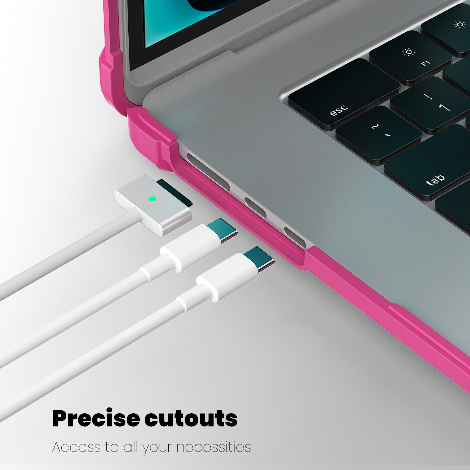 For Macbook Air 15 inch (2023) M2 A2941 PC+TPU Laptop Case Heat Dissipation Kickstand Non-slip Notebook Cover - Rose