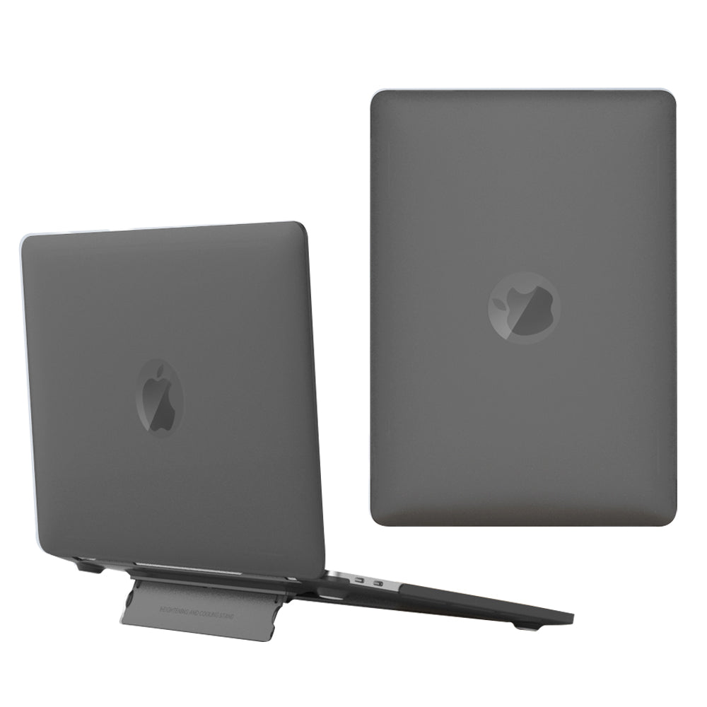 For MacBook Air 13 inch (2013-2017) A1466 / (2010-2012) A1369 Laptop Case Heat Dissipation Kickstand PC Cover - Black