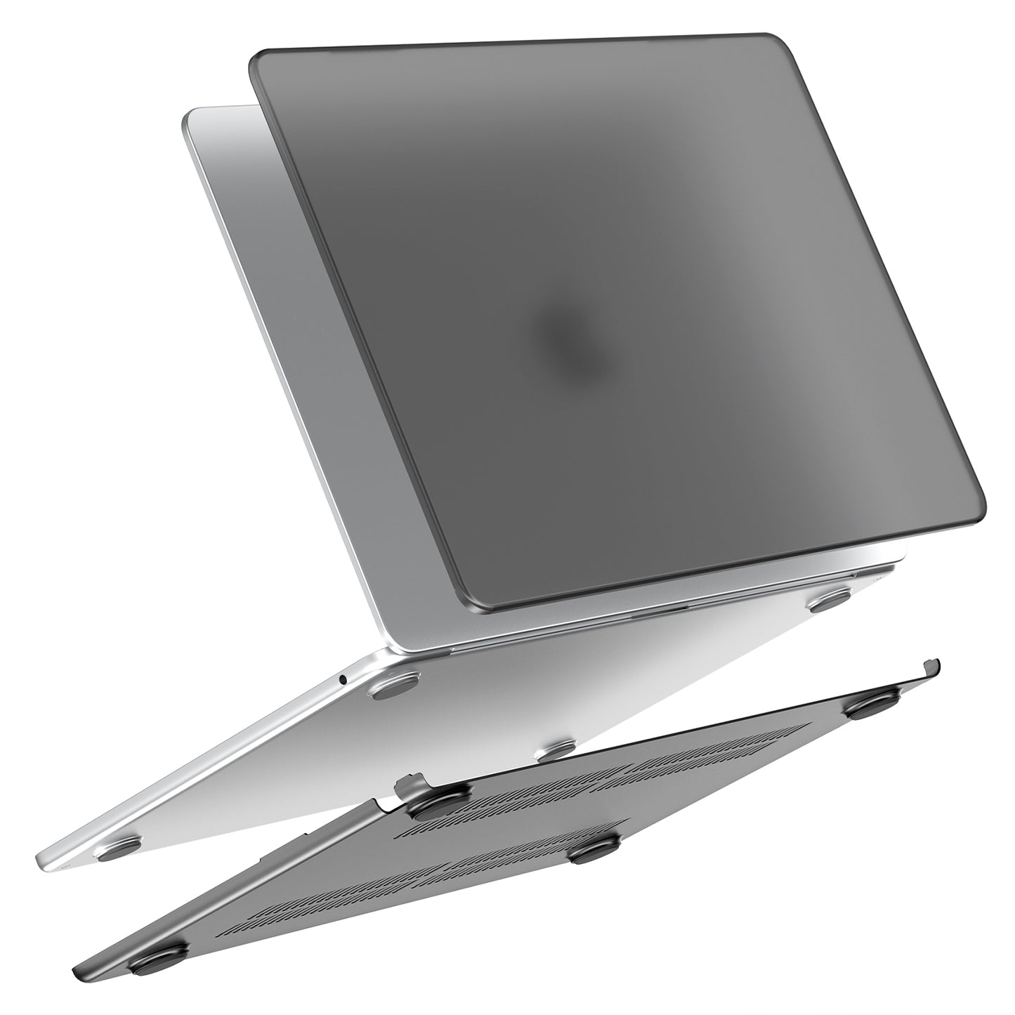 Uniqkart Matte Hard PC Case for Macbook Air 15 inch (2023) A2941 Lightweight Shockproof Laptop Cover - Transparent Black