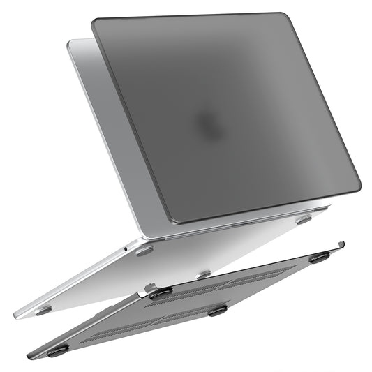 Uniqkart Matte Hard PC Case for Macbook Air 15 inch (2023) A2941 Lightweight Shockproof Laptop Cover - Transparent Black
