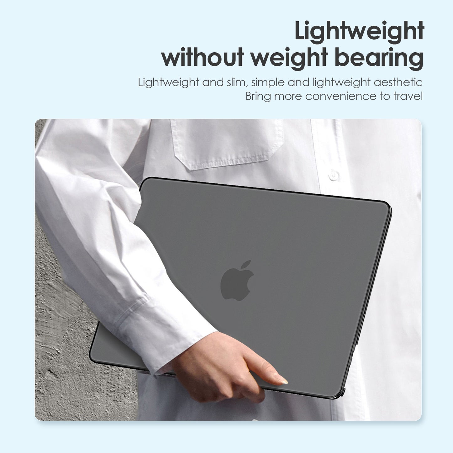 Uniqkart Matte Hard PC Case for Macbook Air 15 inch (2023) A2941 Lightweight Shockproof Laptop Cover - Transparent Black