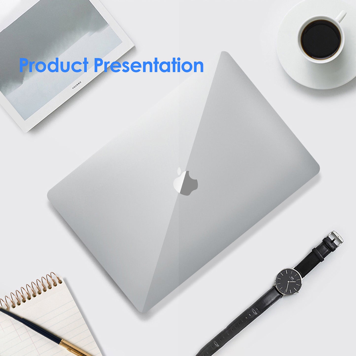 Uniqkart Matte Hard PC Case for Macbook Air 15 inch (2023) A2941 Lightweight Shockproof Laptop Cover - Transparent White