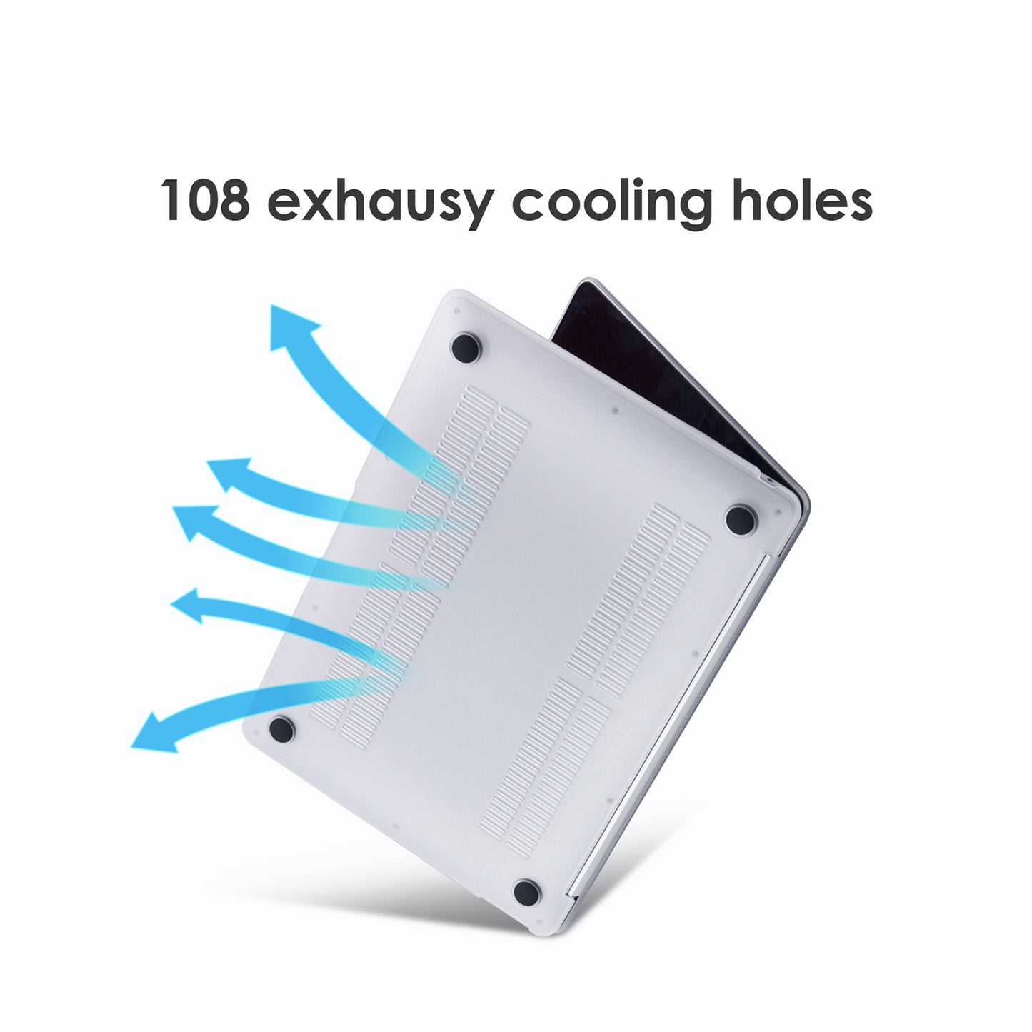 Uniqkart Matte Hard PC Case for Macbook Air 15 inch (2023) A2941 Lightweight Shockproof Laptop Cover - Transparent White