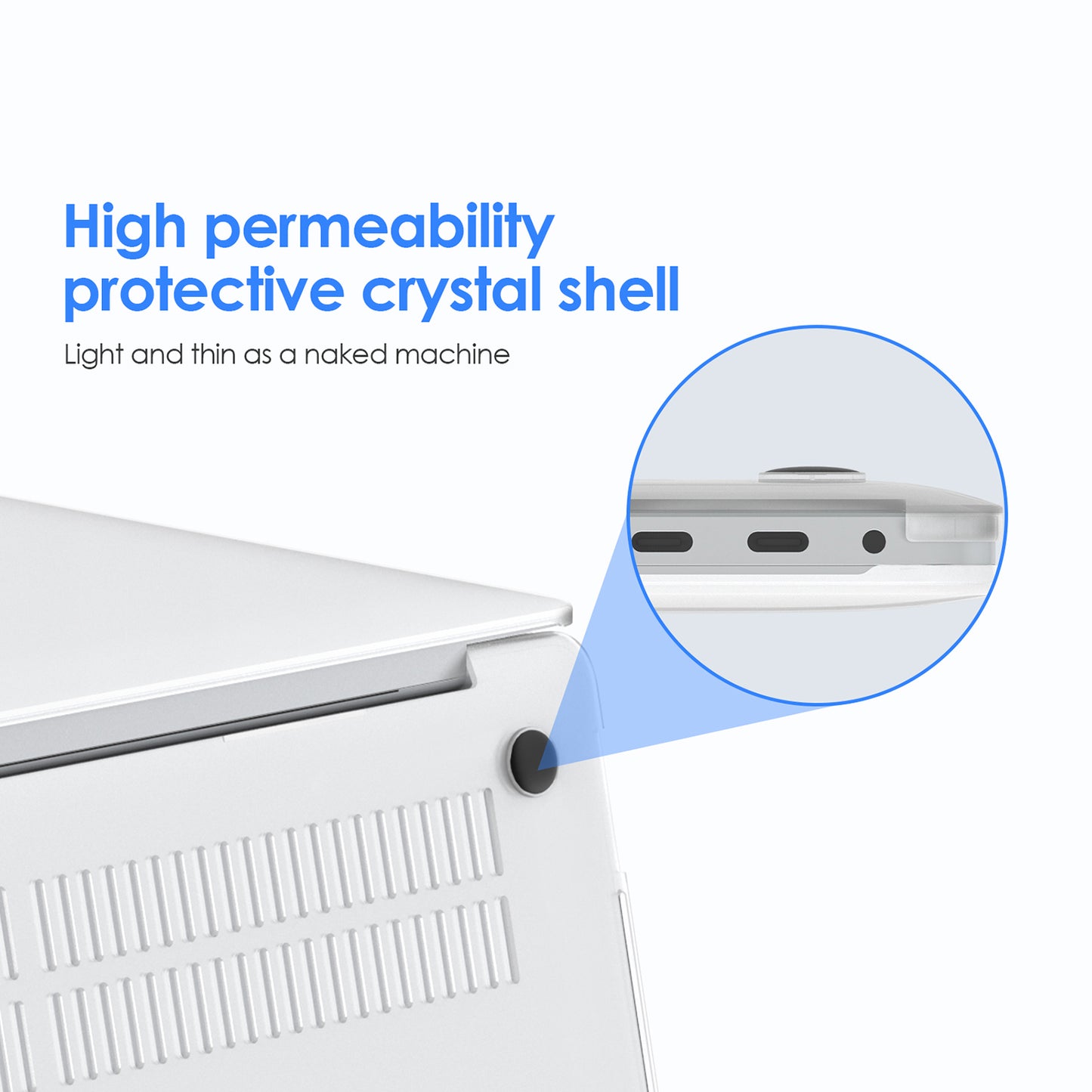 Uniqkart Matte Hard PC Case for Macbook Air 15 inch (2023) A2941 Lightweight Shockproof Laptop Cover - Transparent White