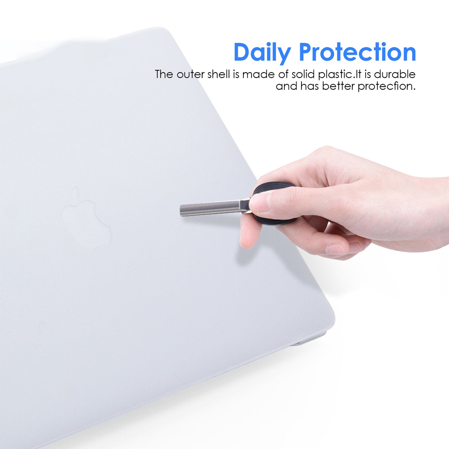 Uniqkart Matte Hard PC Case for Macbook Air 15 inch (2023) A2941 Lightweight Shockproof Laptop Cover - Transparent White