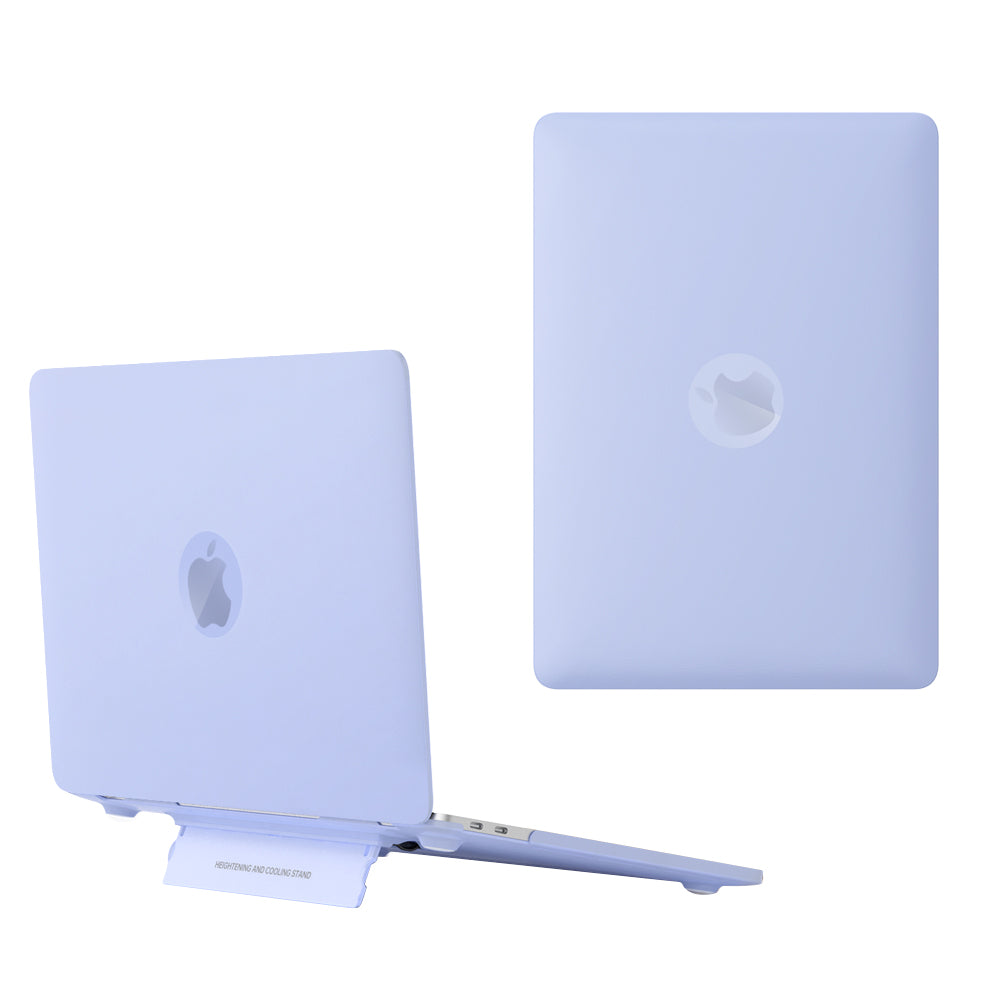 Matte Hard PC Case for Macbook Air 15 inch (2023) A2941 Lightweight Shockproof Laptop Cover with Kickstand - Purple