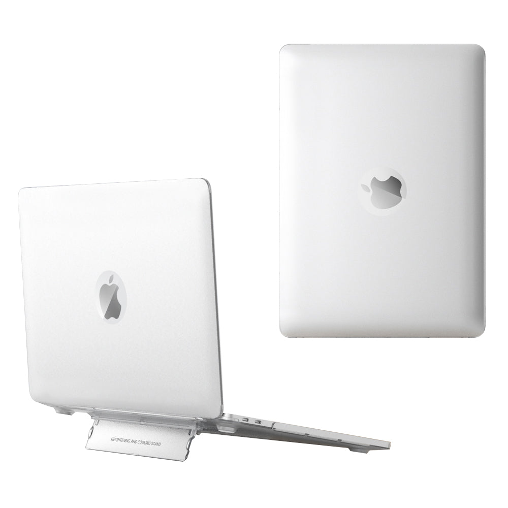 Matte Hard PC Case for Macbook Air 15 inch (2023) A2941 Lightweight Shockproof Laptop Cover with Kickstand - White