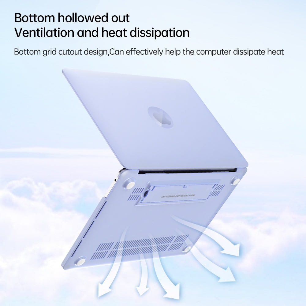 Matte Hard PC Case for Macbook Air 15 inch (2023) A2941 Lightweight Shockproof Laptop Cover with Kickstand - White