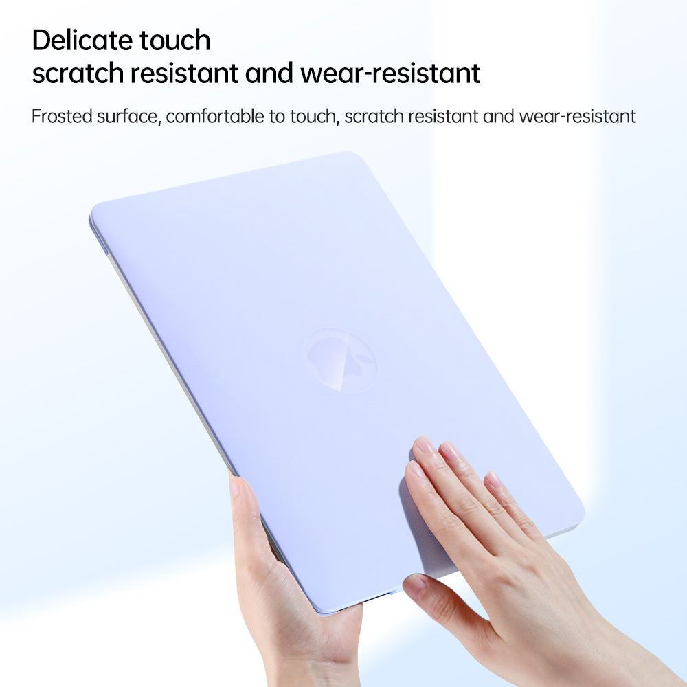 Matte Hard PC Case for Macbook Air 15 inch (2023) A2941 Lightweight Shockproof Laptop Cover with Kickstand - White