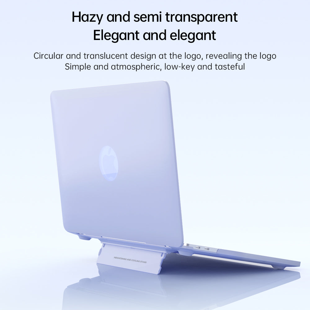 Matte Hard PC Case for Macbook Air 15 inch (2023) A2941 Lightweight Shockproof Laptop Cover with Kickstand - White