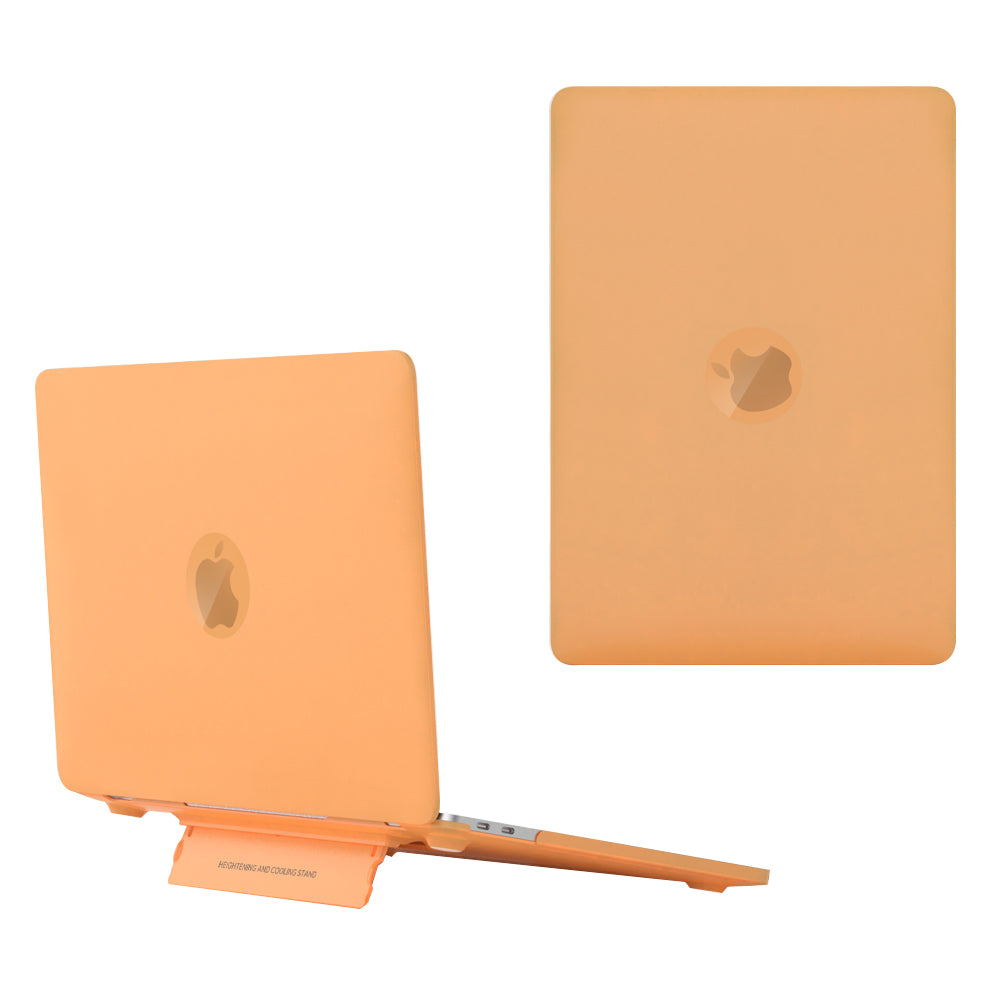 Matte Hard PC Case for Macbook Air 15 inch (2023) A2941 Lightweight Shockproof Laptop Cover with Kickstand - Yellow