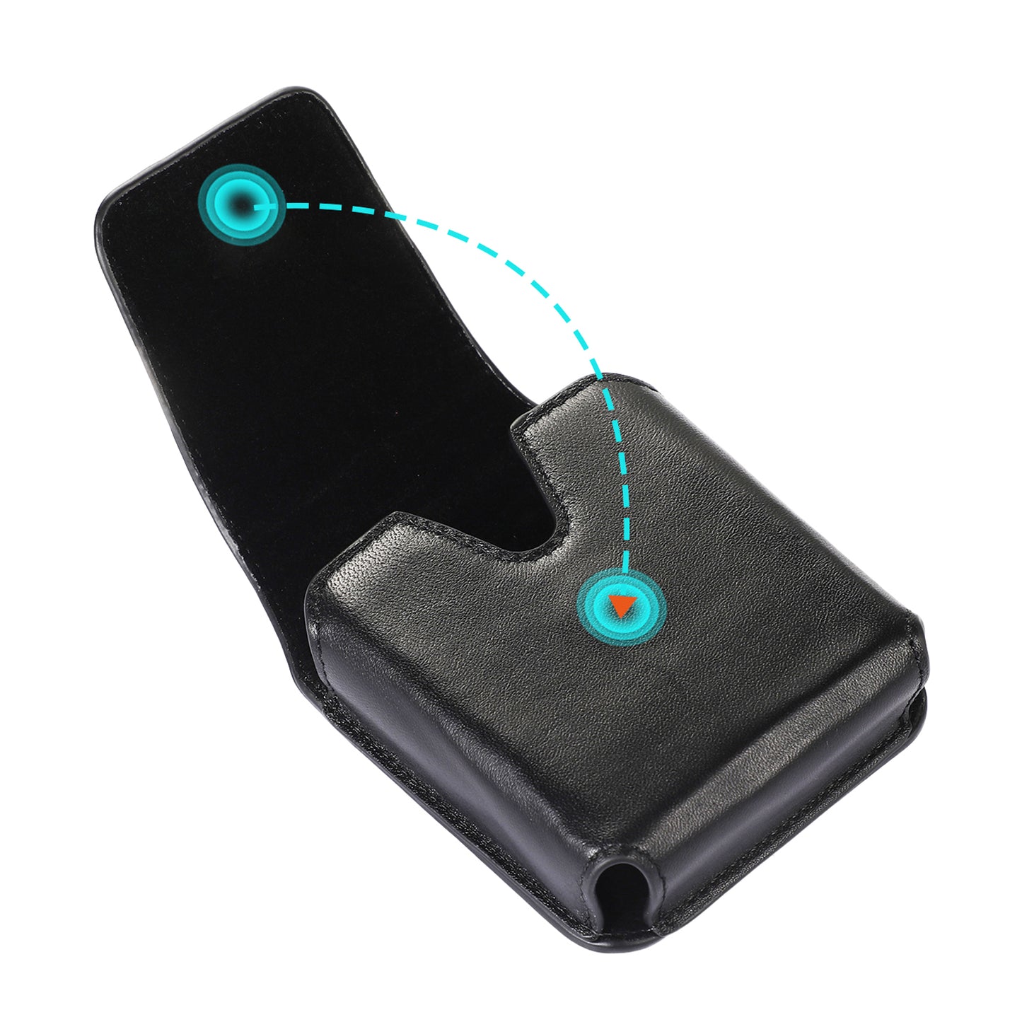 for Samsung Galaxy Z Flip3 5G / Flip4 5G / Huawei P50 Pocket / Motorola Razr 2022 5G 4.5-inch Genuine Leather Waist Bag Vertical Cell Phone Belt Loop Holster Case Mini Travel Pouch