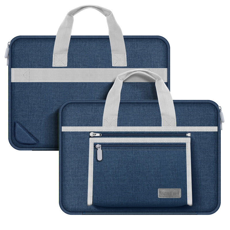 Oxford Cloth Portable Bag for 15-15.6&quot; Laptops Carrying Case with Detachable Zippered Pouch - Dark Blue