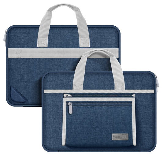 Oxford Cloth Portable Bag for 15-15.6&quot; Laptops Carrying Case with Detachable Zippered Pouch - Dark Blue