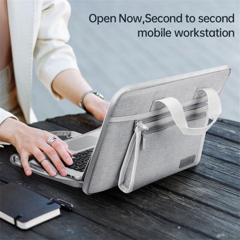 Oxford Cloth Portable Bag for 15-15.6&quot; Laptops Carrying Case with Detachable Zippered Pouch - Black