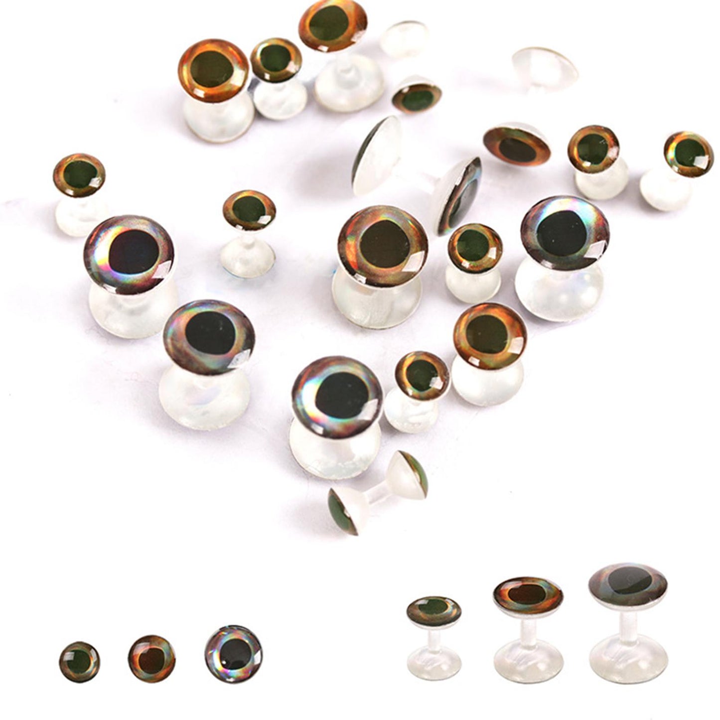 25Pc/lot 4D Fly Tying Beads Brass Dumbbell With Eyes Fly Tying Material 6mm
