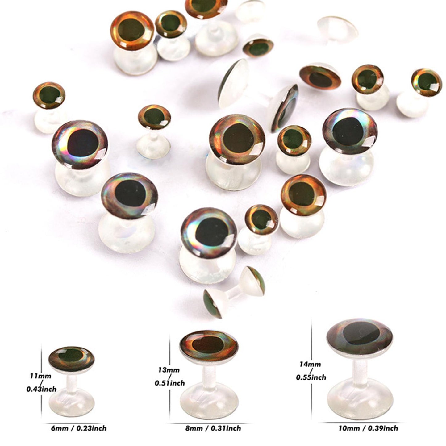 25Pc/lot 4D Fly Tying Beads Brass Dumbbell With Eyes Fly Tying Material 6mm