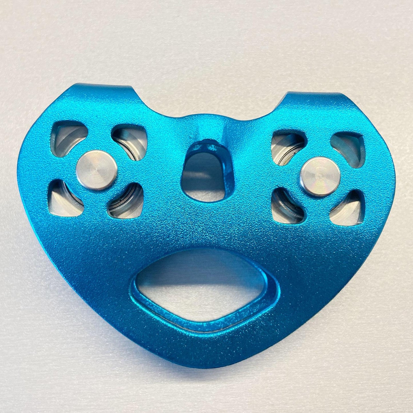 25KN Climbing Double Pulley Trolley Aluminum Alloy Arborist Rock Climbing Sky Blue