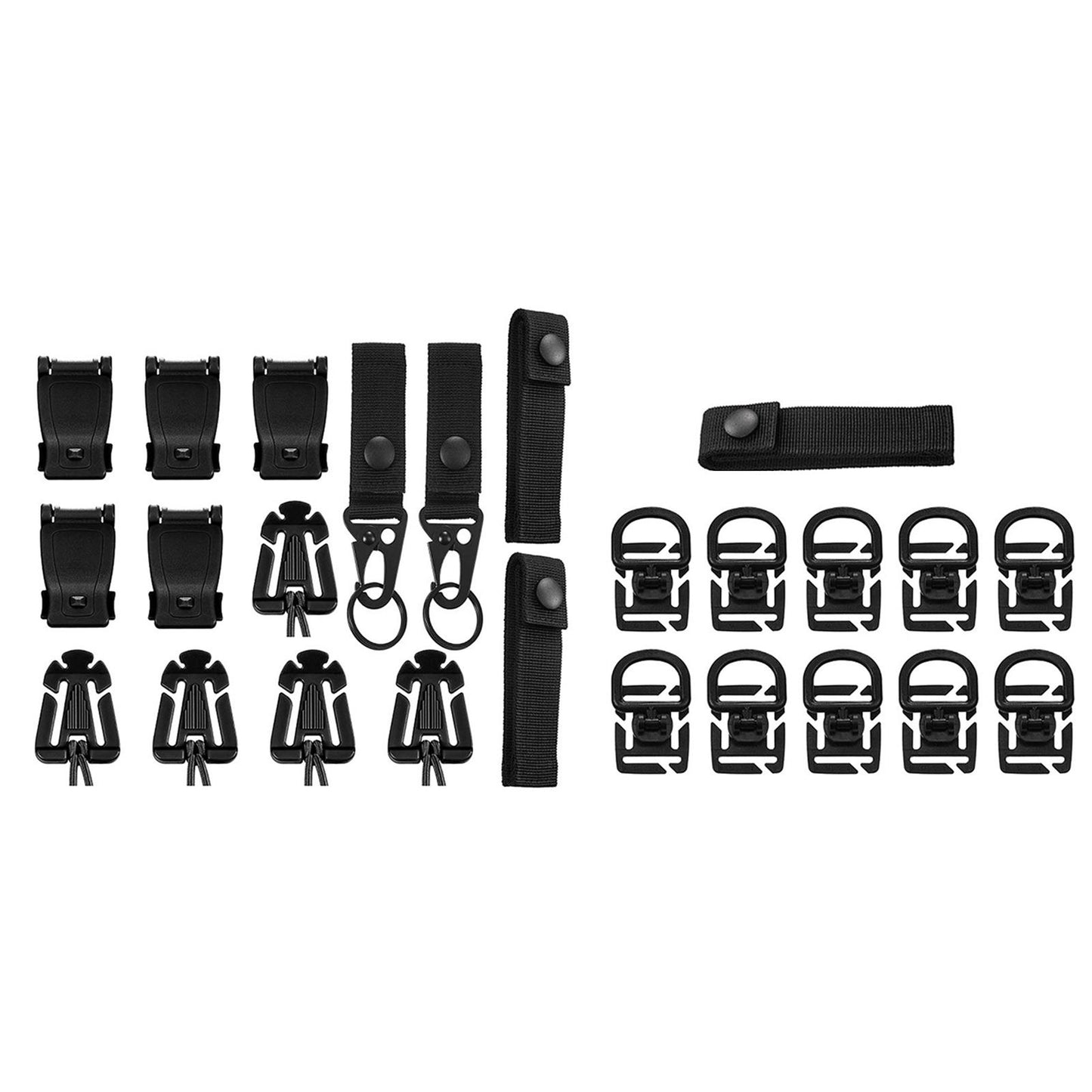 25pcs Tactical Molle Attachments for Tactical Backpack Molle Bag Clip Strap