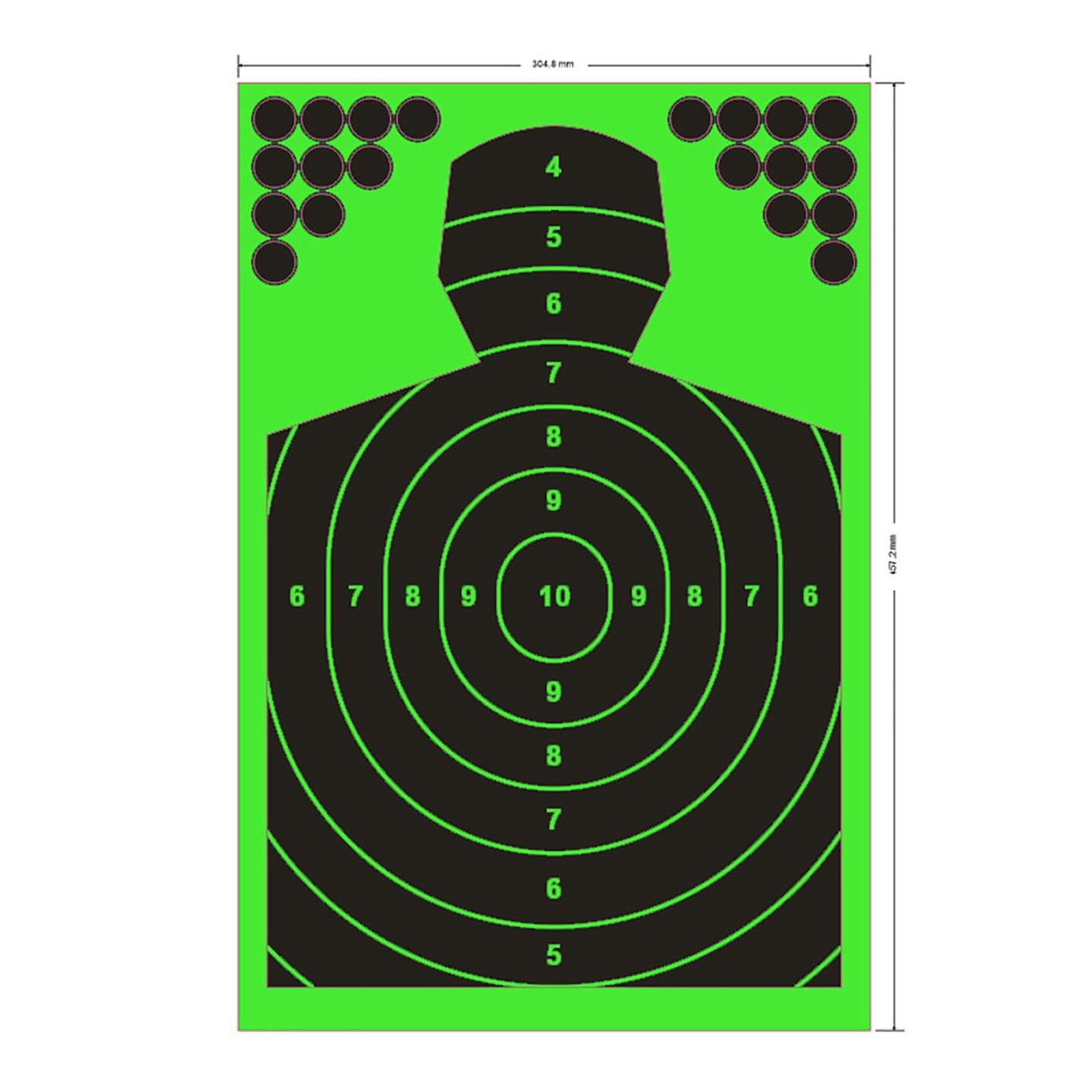 10x Shooting Targets Stickers Binders Shoot Target Paper Reactive Splatter