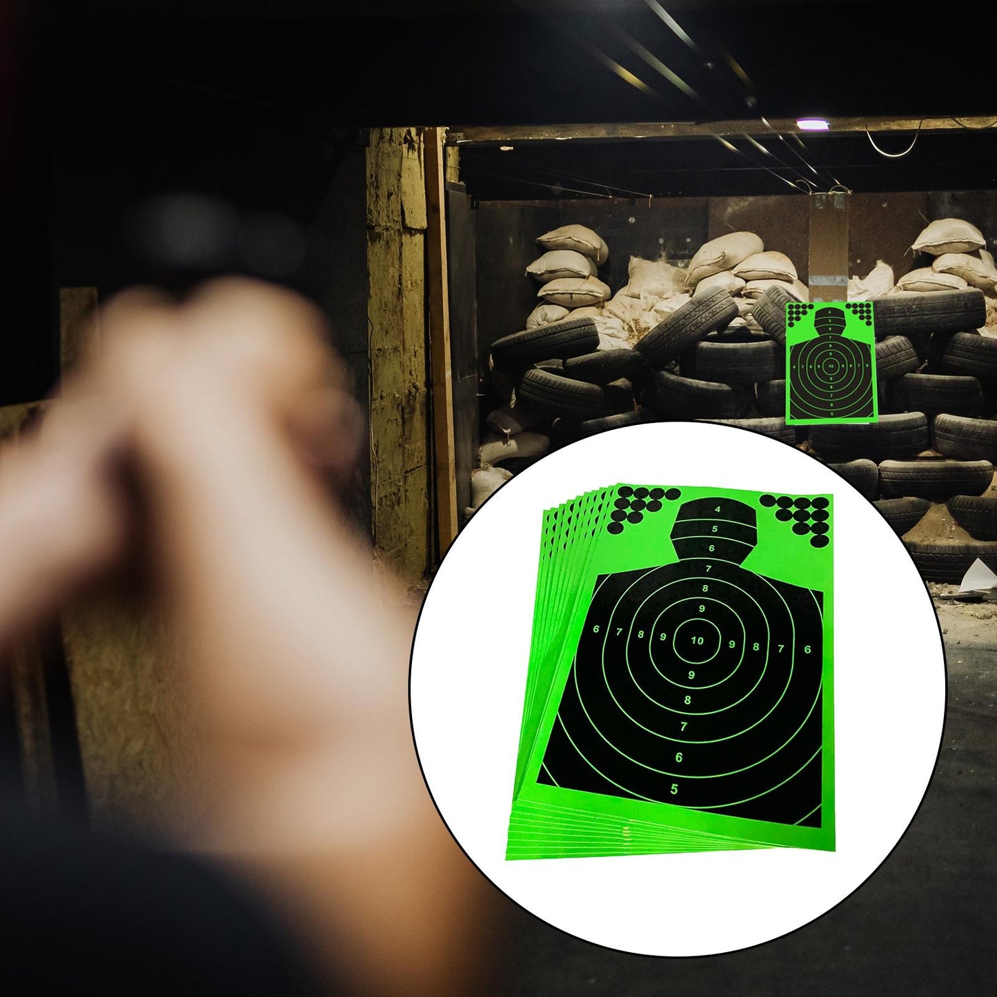 10x Shooting Targets Stickers Binders Shoot Target Paper Reactive Splatter