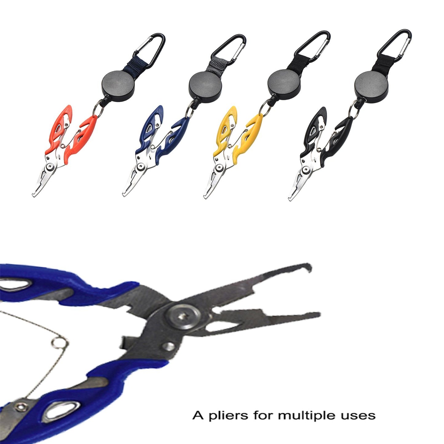 2 Pieces Fishing Pliers Fishing Accs Saltwater Resistant Tool Beak Jaw Black
