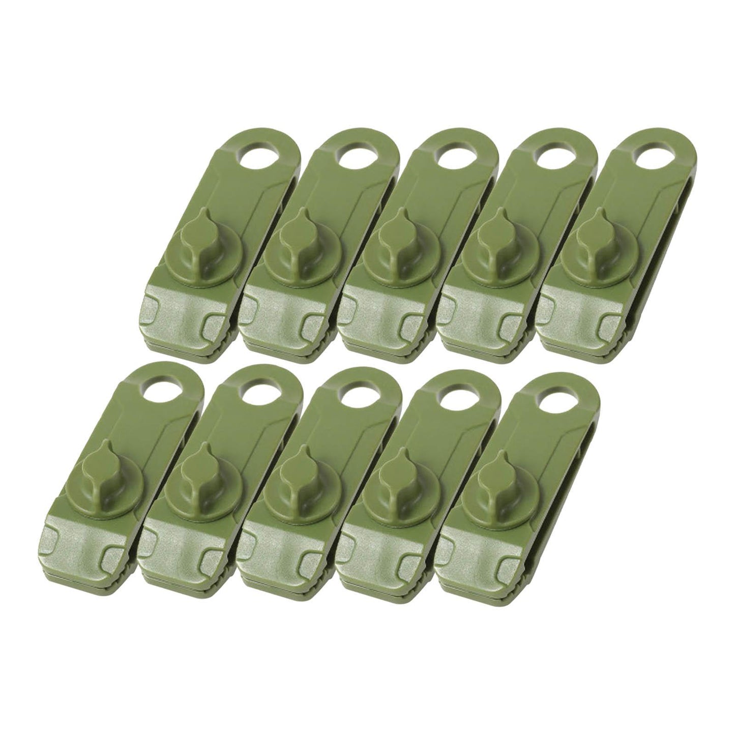 10Pcs Camping Tent Clamps Holder Tarp Clip Caravan Canopies Car Covers Green