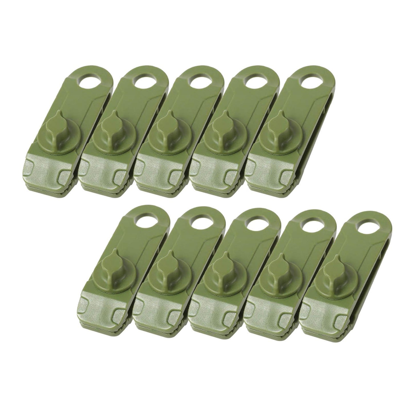 10Pcs Camping Tent Clamps Holder Tarp Clip Caravan Canopies Car Covers Green