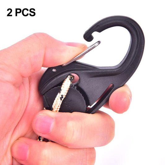 2Pcs Cord Tightener Tie Hook Accs Lightweight Rope Buckle for Camping Tent Large