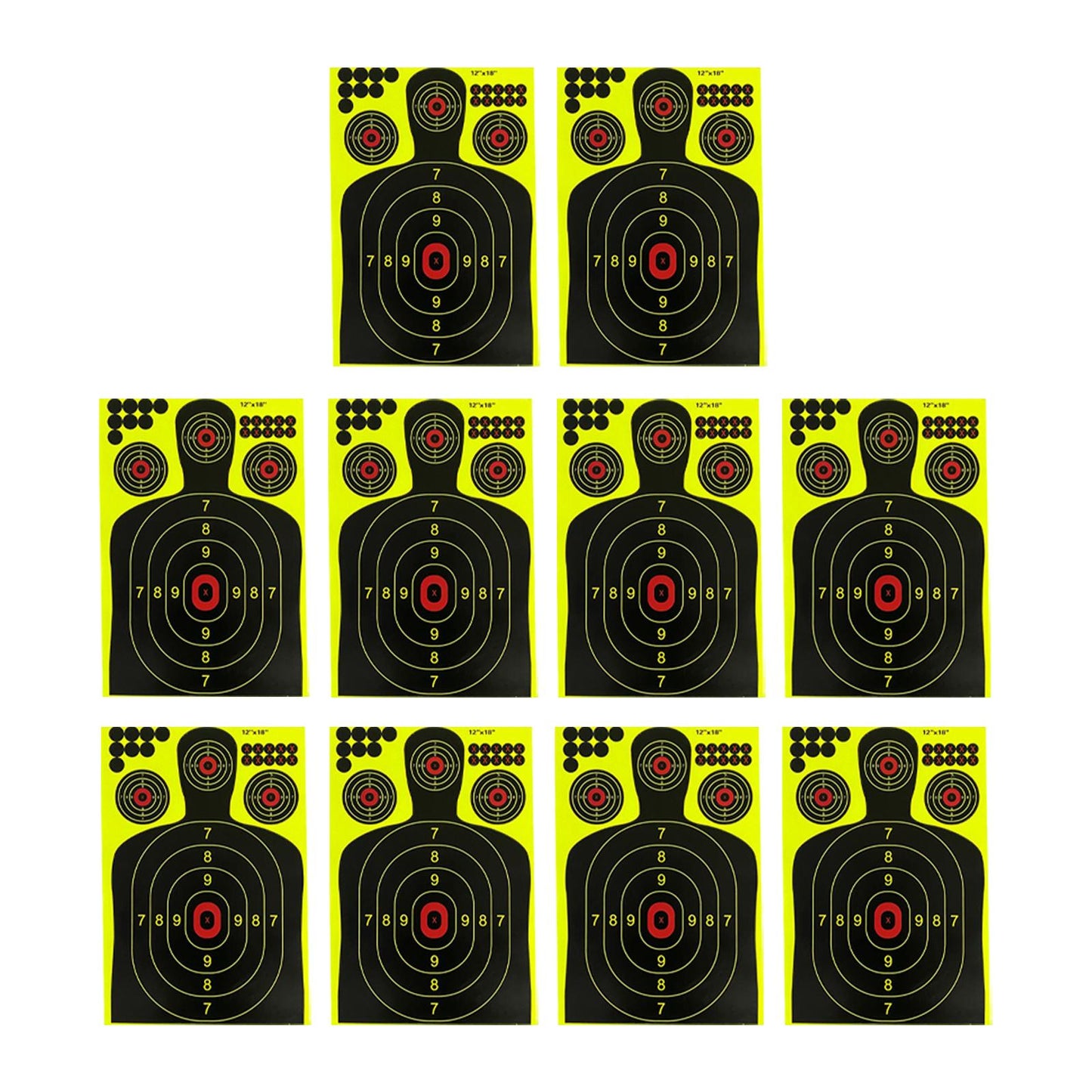 10Pcs Paper Targets for Shooting Range Self Adhesive 12Inchx18inch Practice