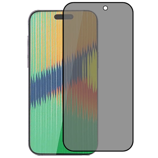 Uniqkart for iPhone 15 Pro Max Anti-Spy Screen Protector Full Coverage Silk Printing Side Glue Tempered Glass Film