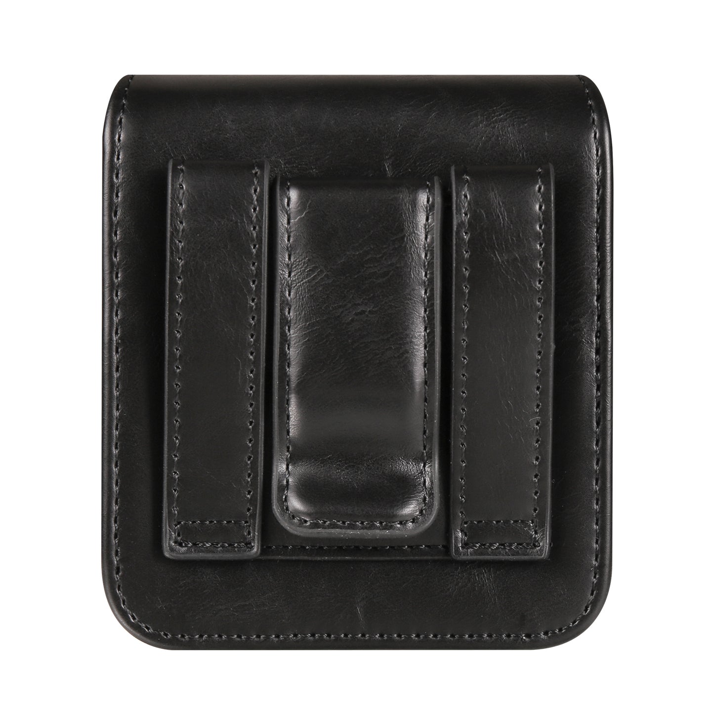 Uniqkart for Samsung Galaxy Z Flip3 5G / Z Flip4 5G / Z Flip5 5G Crazy Horse PU Leather Phone Belt Bag Wasit Phone Holster Pouch - Black