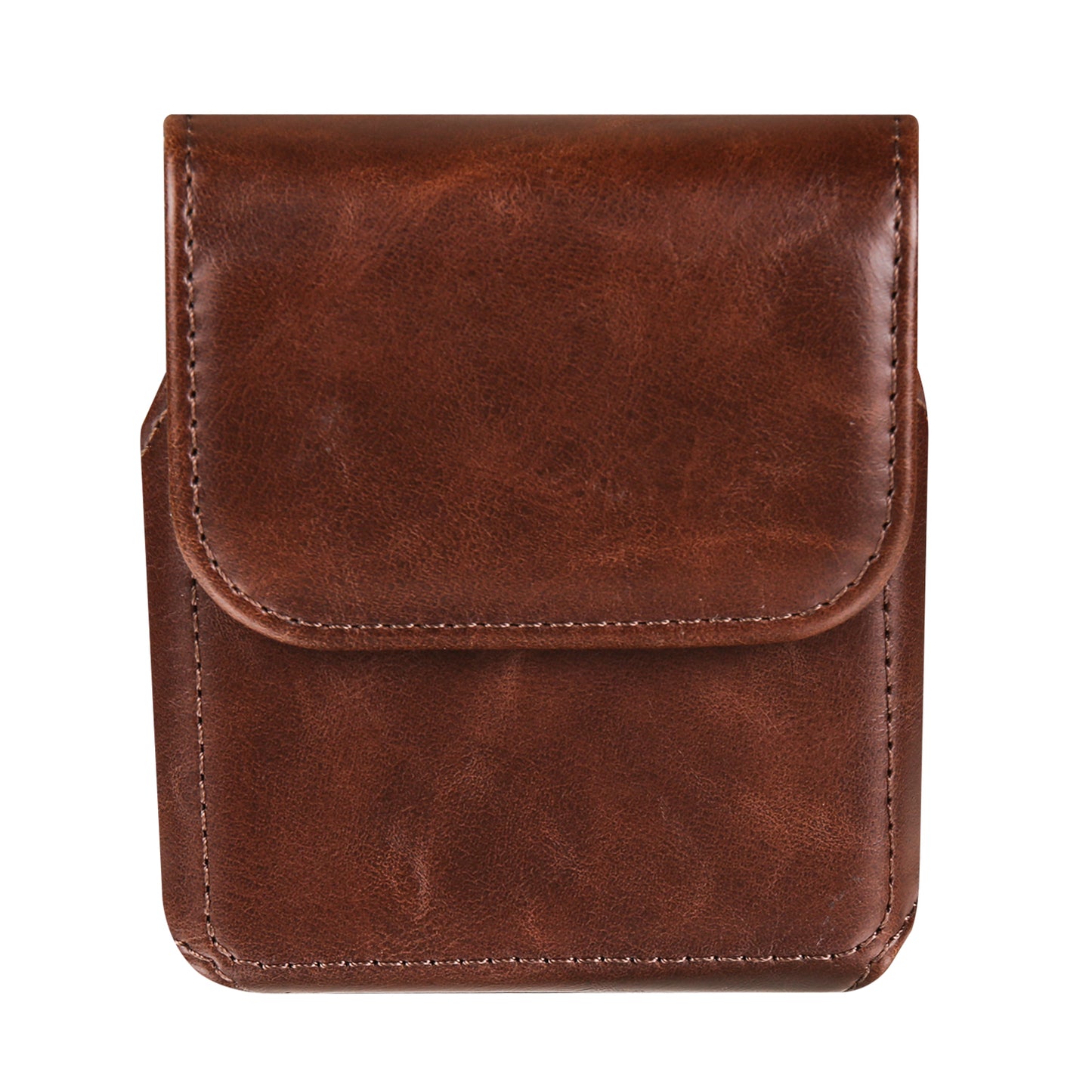 Uniqkart for Samsung Galaxy Z Flip3 5G / Z Flip4 5G / Z Flip5 5G Crazy Horse PU Leather Phone Belt Bag Wasit Phone Holster Pouch - Coffee