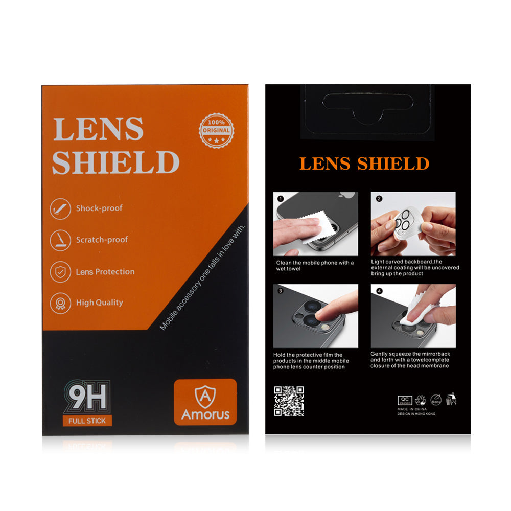 For iPhone 15 Pro Silk Printing Camera Lens Protector Tempered Glass Rear Lens Film with Night Circle