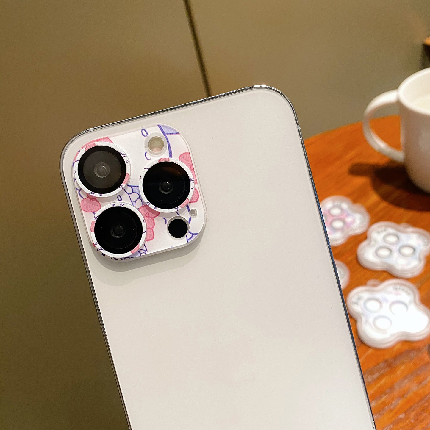 Uniqkart For iPhone 14 Pro / 14 Pro Max Camera Lens Protector 9H Tempered Glass Pattern Lens Film - Style C