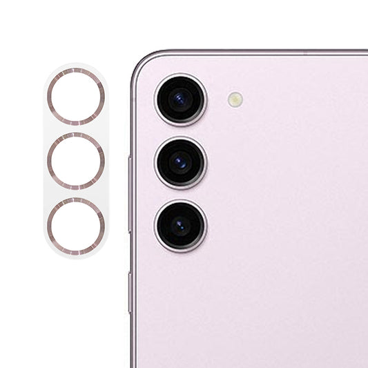 Uniqkart For Samsung Galaxy S23 / S23+ Camera Lens Protector CD Texture Tempered Glass Back Lens Film - Pink