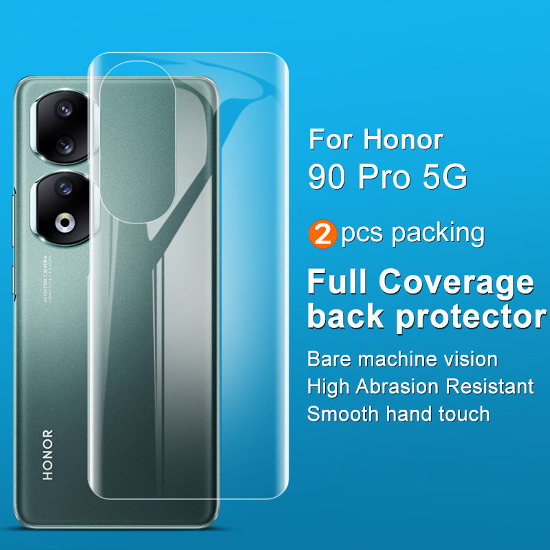 IMAK 2Pcs  /  Set Hydrogel Film III for Honor 90 Pro Full Cover Phone Back Protector Clear TPU Transparent Film