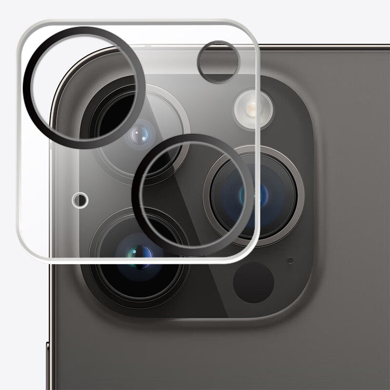 Uniqkart For iPhone 15 Plus / 15 3D Silk Printing Rear Camera Lens Protector 9H 0.3mm Ultra-thin Tempered Glass Film