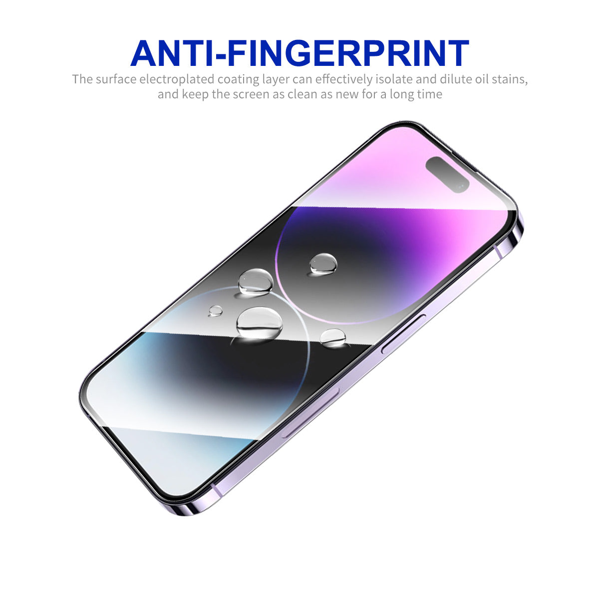 Uniqkart For iPhone 15 Pro 2.5D 0.26mm Screen Protector Silk Printing Full Glue High Aluminium-silicon Glass Full Cover Film